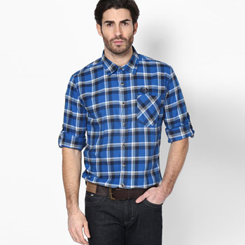 Check Blue Casual Shirt