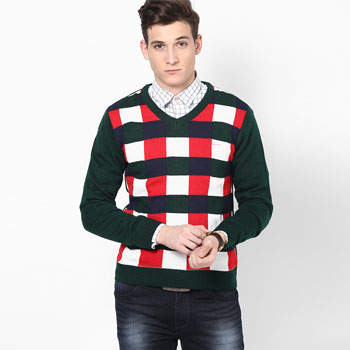 Green V-Neck Sweater