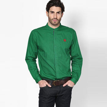 Solid Green Casual Shirt