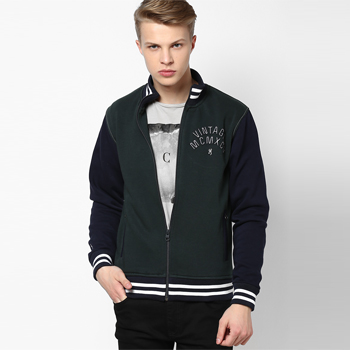 Solid Green Sweat Jacket