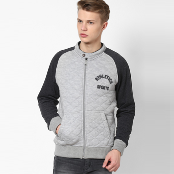 Solid Grey Sweat Jacket