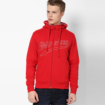 Solid Red Sweat Jacket