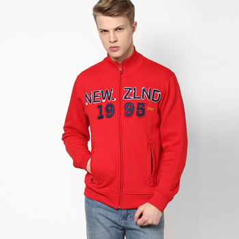 Solid Red Sweat Jacket